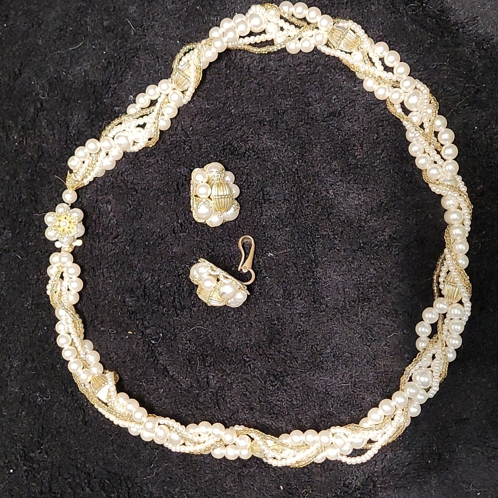 💎Vintage Pearl Jewelry Set
